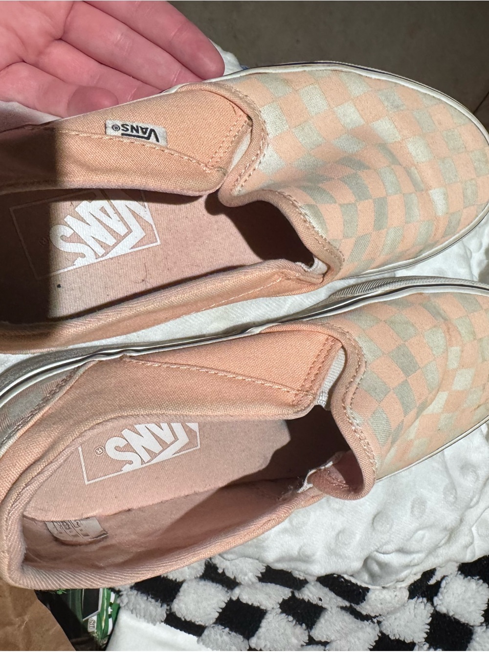 Vans Classic Slip-On Checkerboard Peach Shoe